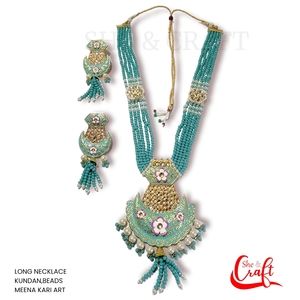 LONG Polki Necklace| Indian Bollywood Long Necklace|Patchi Kundan Multani Mala|